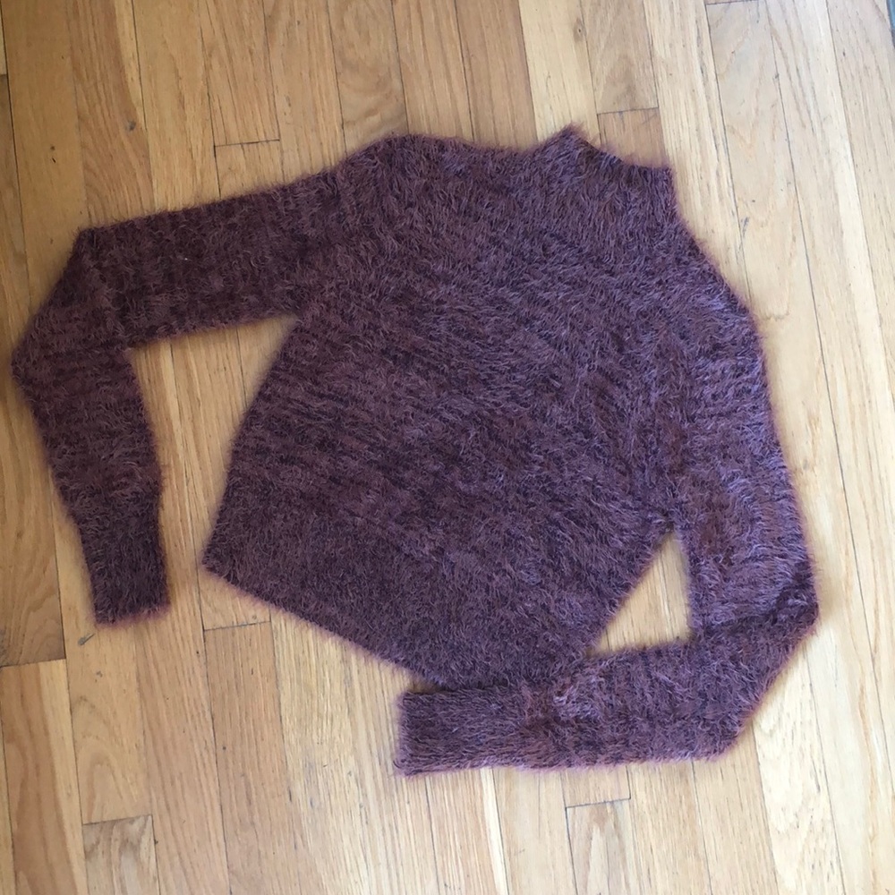 Express cropped fuzzy sweater